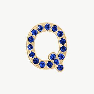 Yellow Gold, Blue Sapphire Letter Bead - Roxanne First