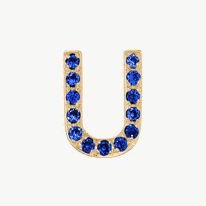 Yellow Gold, Blue Sapphire Letter Bead - Roxanne First