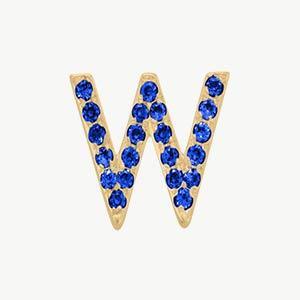 Yellow Gold, Blue Sapphire Letter Bead - Roxanne First