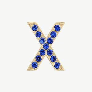 Yellow Gold, Blue Sapphire Letter Bead - Roxanne First