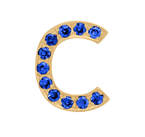 Yellow Gold, Blue Sapphire Letter Bead - Roxanne First