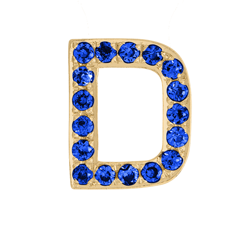 Yellow Gold, Blue Sapphire Letter Bead - Roxanne First