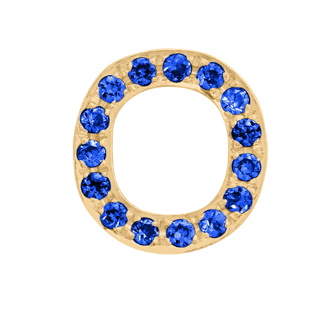 Yellow Gold, Blue Sapphire Letter Bead - Roxanne First