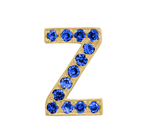 Yellow Gold, Blue Sapphire Letter Bead - Roxanne First