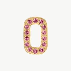 Yellow Gold, Pink Sapphire Number Bead - Roxanne First