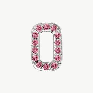 White Gold, Pink Sapphire Number Bead - Roxanne First