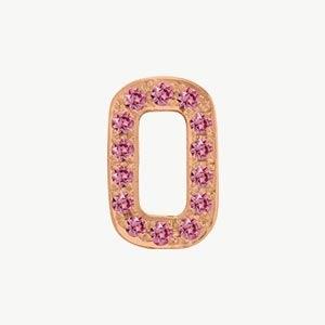 Rose Gold, Pink Sapphire Number Bead - Roxanne First