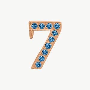 Rose Gold, Blue Diamond Number Bead - Roxanne First