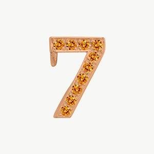 Rose Gold, Orange Sapphire Number Bead - Roxanne First