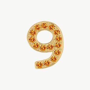 Yellow Gold, Orange Sapphire Number Bead - Roxanne First