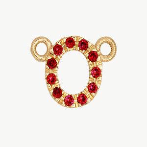 Yellow Gold, Ruby Letter - Roxanne First
