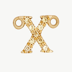 Yellow Gold, Yellow Sapphire Letter