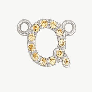White Gold, Yellow Sapphire Letter - Roxanne First