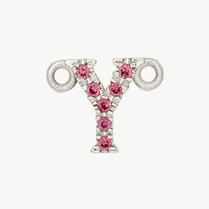 White Gold, Pink Sapphire Letter