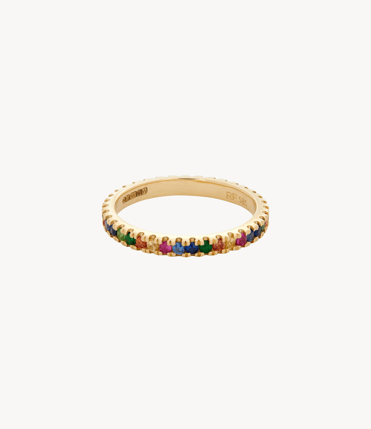 Rainbow Sapphire Eternity Ring | 14ct Gold – Roxanne First