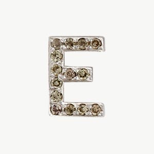 White Gold, Brown Diamond Letter Bead - Roxanne First