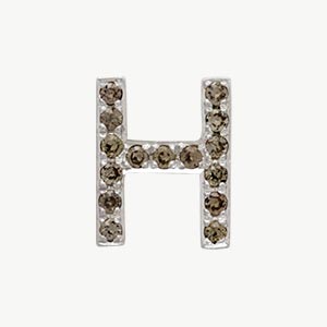 White Gold, Brown Diamond Letter Bead - Roxanne First