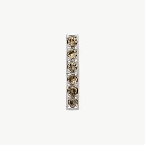 White Gold, Brown Diamond Letter Bead - Roxanne First