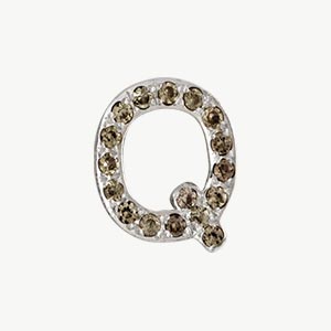 White Gold, Brown Diamond Letter Bead - Roxanne First