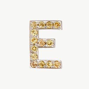 White Gold, Yellow Sapphire Letter Bead - Roxanne First