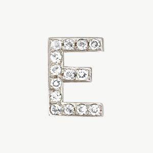 White Gold, White Diamond Letter Bead - Roxanne First