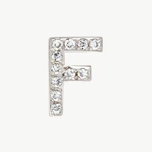 White Gold, White Diamond Letter Bead - Roxanne First