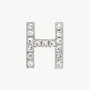 White Gold, White Diamond Letter Bead - Roxanne First