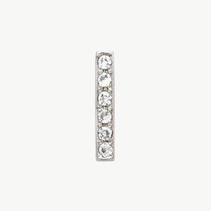 White Gold, White Diamond Letter Bead - Roxanne First