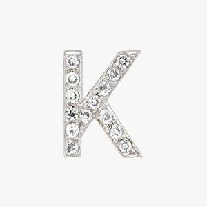 White Gold, White Diamond Letter Bead - Roxanne First