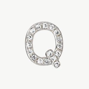 White Gold, White Diamond Letter Bead - Roxanne First