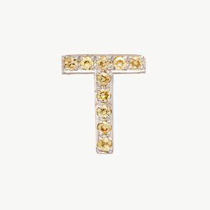 White Gold, Yellow Sapphire Letter Bead - Roxanne First