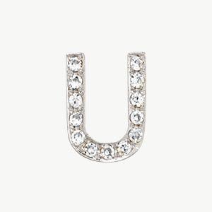 White Gold, White Diamond Letter Bead - Roxanne First