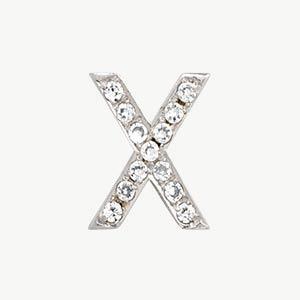 White Gold, White Diamond Letter Bead - Roxanne First