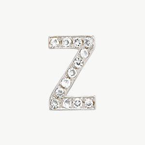 White Gold, White Diamond Letter Bead - Roxanne First