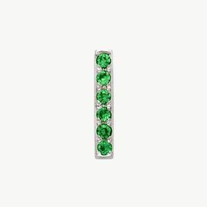 White Gold, Green Garnet Letter Bead - Roxanne First