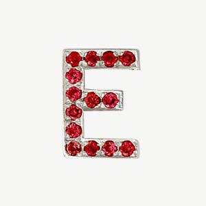 White Gold, Ruby Letter Bead - Roxanne First