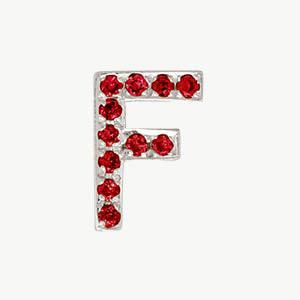 White Gold, Ruby Letter Bead - Roxanne First