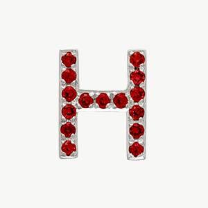 White Gold, Ruby Letter Bead - Roxanne First