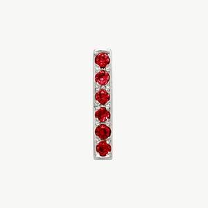 White Gold, Ruby Letter Bead - Roxanne First