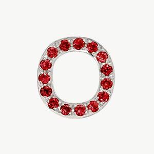 White Gold, Ruby Letter Bead - Roxanne First