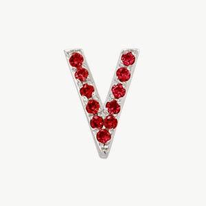 White Gold, Ruby Letter Bead - Roxanne First