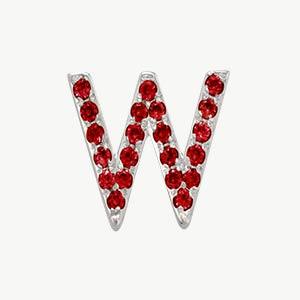 White Gold, Ruby Letter Bead - Roxanne First