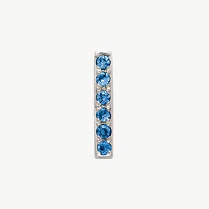 White Gold, Blue Diamond Letter Bead - Roxanne First