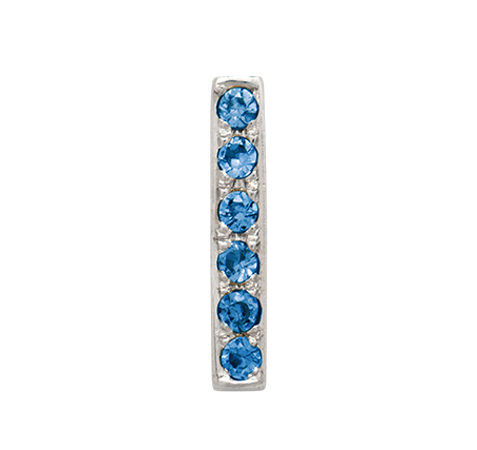 White Gold, Blue Diamond Letter Bead - Roxanne First