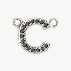 White Gold, Black Diamond Letter - Roxanne First