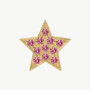 Yellow Gold, Pink Sapphire Charm Bead - Roxanne First