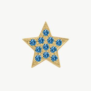 Yellow Gold, Blue Diamond Charm Bead - Roxanne First