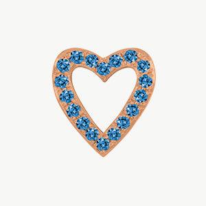 Rose Gold, Blue Diamond Charm Bead - Roxanne First