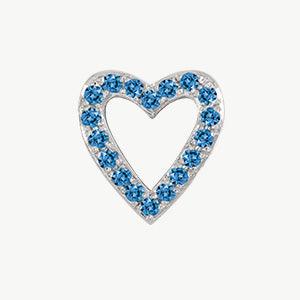 White Gold, Blue Diamond Charm Bead - Roxanne First