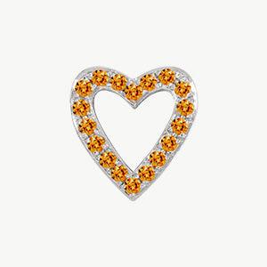 White Gold, Orange Sapphire Charm Bead - Roxanne First
